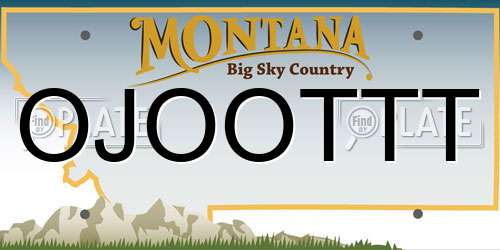 OJOOTTT Montana License Plate
