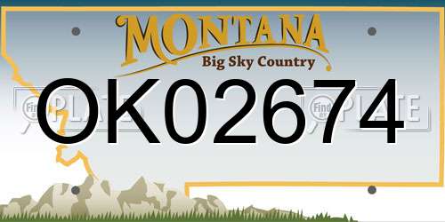 OK02674 Montana License Plate