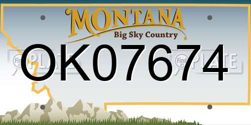 OK07674 Montana License Plate