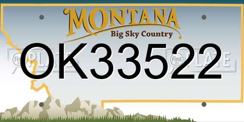 OK33522 Montana License Plate