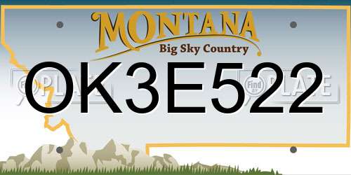 OK3E522 Montana License Plate