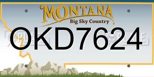 OKD7624 Montana License Plate