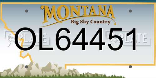 OL64451 Montana License Plate