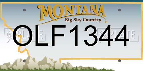 OLF1344 Montana License Plate