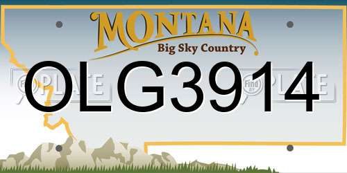 OLG3914 Montana License Plate