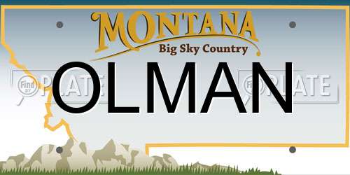 OLMAN Montana License Plate