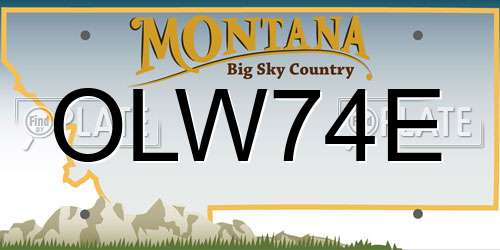 OLW74E Montana License Plate