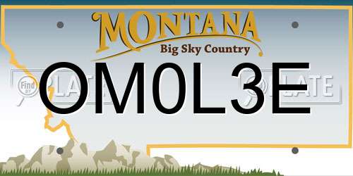 OM0L3E Montana License Plate