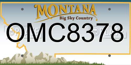 OMC8378 Montana License Plate