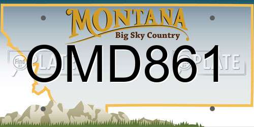 OMD861 Montana License Plate