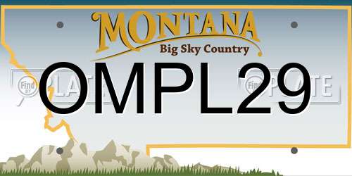 OMPL29 Montana License Plate