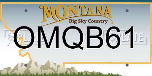 OMQB61 Montana License Plate