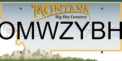 OMWZYBH Montana License Plate