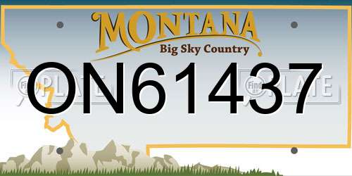 ON61437 Montana License Plate