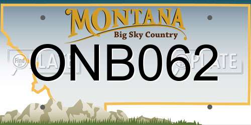 ONB062 Montana License Plate