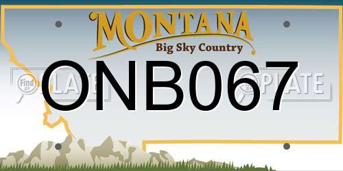 ONB067 Montana License Plate