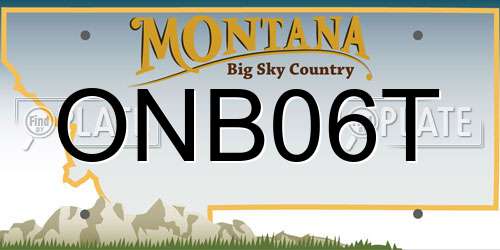 ONB06T Montana License Plate