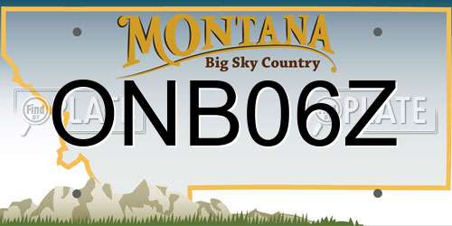 ONB06Z Montana License Plate