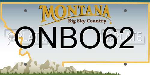 ONBO62 Montana License Plate