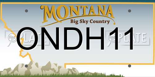 ONDH11 Montana License Plate