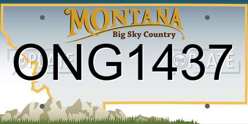 ONG1437 Montana License Plate