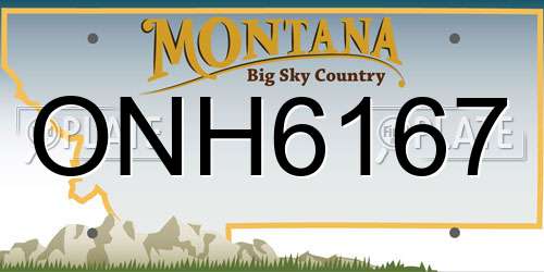 ONH6167 Montana License Plate
