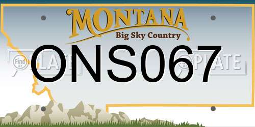 ONS067 Montana License Plate