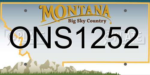 ONS1252 Montana License Plate
