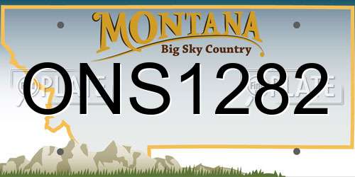 ONS1282 Montana License Plate
