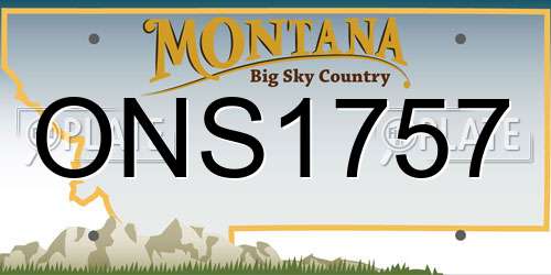 ONS1757 Montana License Plate