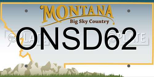 ONSD62 Montana License Plate