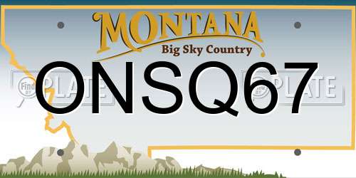 ONSQ67 Montana License Plate