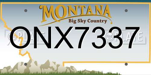 ONX7337 Montana License Plate