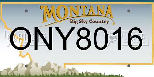ONY8016 Montana License Plate