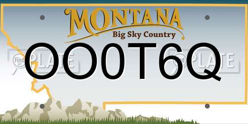 OO0T6Q Montana License Plate