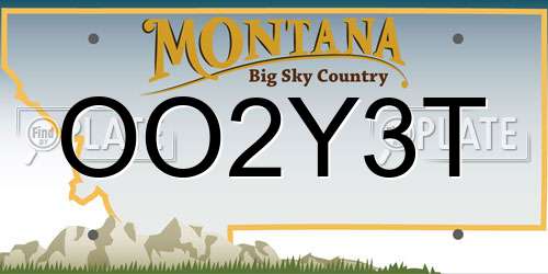 OO2Y3T Montana License Plate
