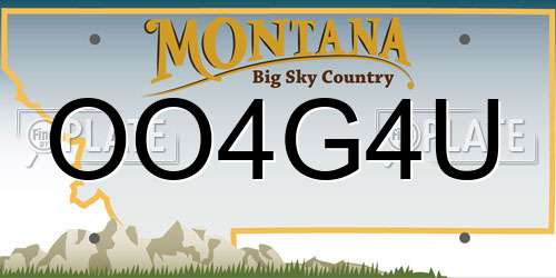 OO4G4U Montana License Plate