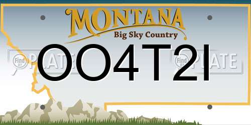 OO4T2I Montana License Plate