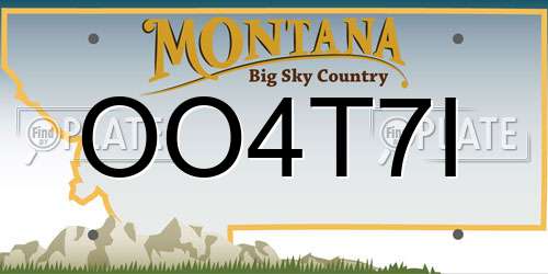 OO4T7I Montana License Plate