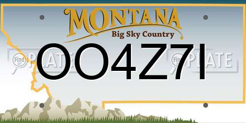 OO4Z7I Montana License Plate