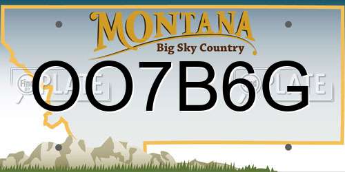 OO7B6G Montana License Plate