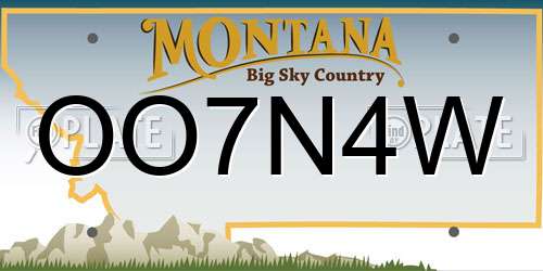 OO7N4W Montana License Plate