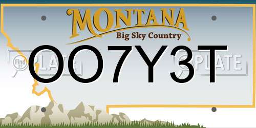 OO7Y3T Montana License Plate