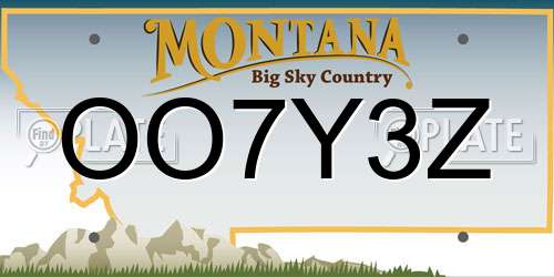 OO7Y3Z Montana License Plate
