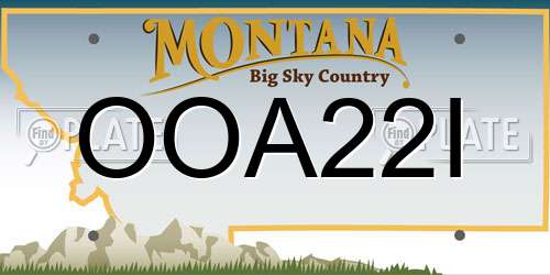OOA22I Montana License Plate