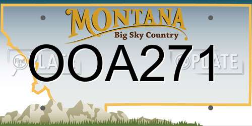 OOA271 Montana License Plate