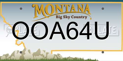 OOA64U Montana License Plate