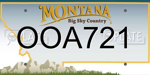OOA721 Montana License Plate