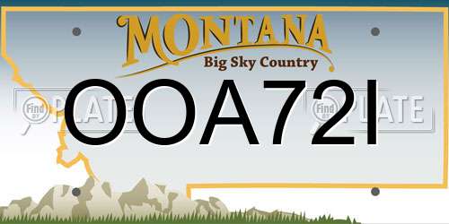 OOA72I Montana License Plate