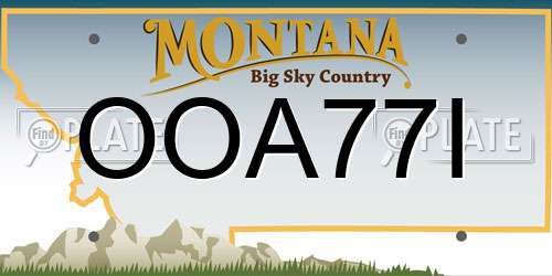 OOA77I Montana License Plate